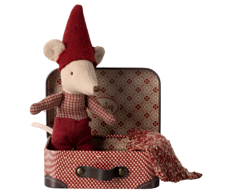 Christmas mouse, Baby in suitcase