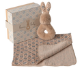 Rabbit rattle set - Cream peach