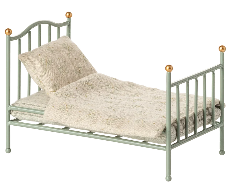 Vintage single bed, Mouse - Mint