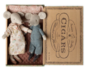 Grandma and grandpa mice in cigarbox