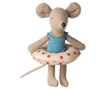 Little sister, Beach mouse with float - Red dots