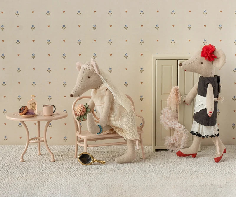 Café set, Mouse, Big - Pale pink